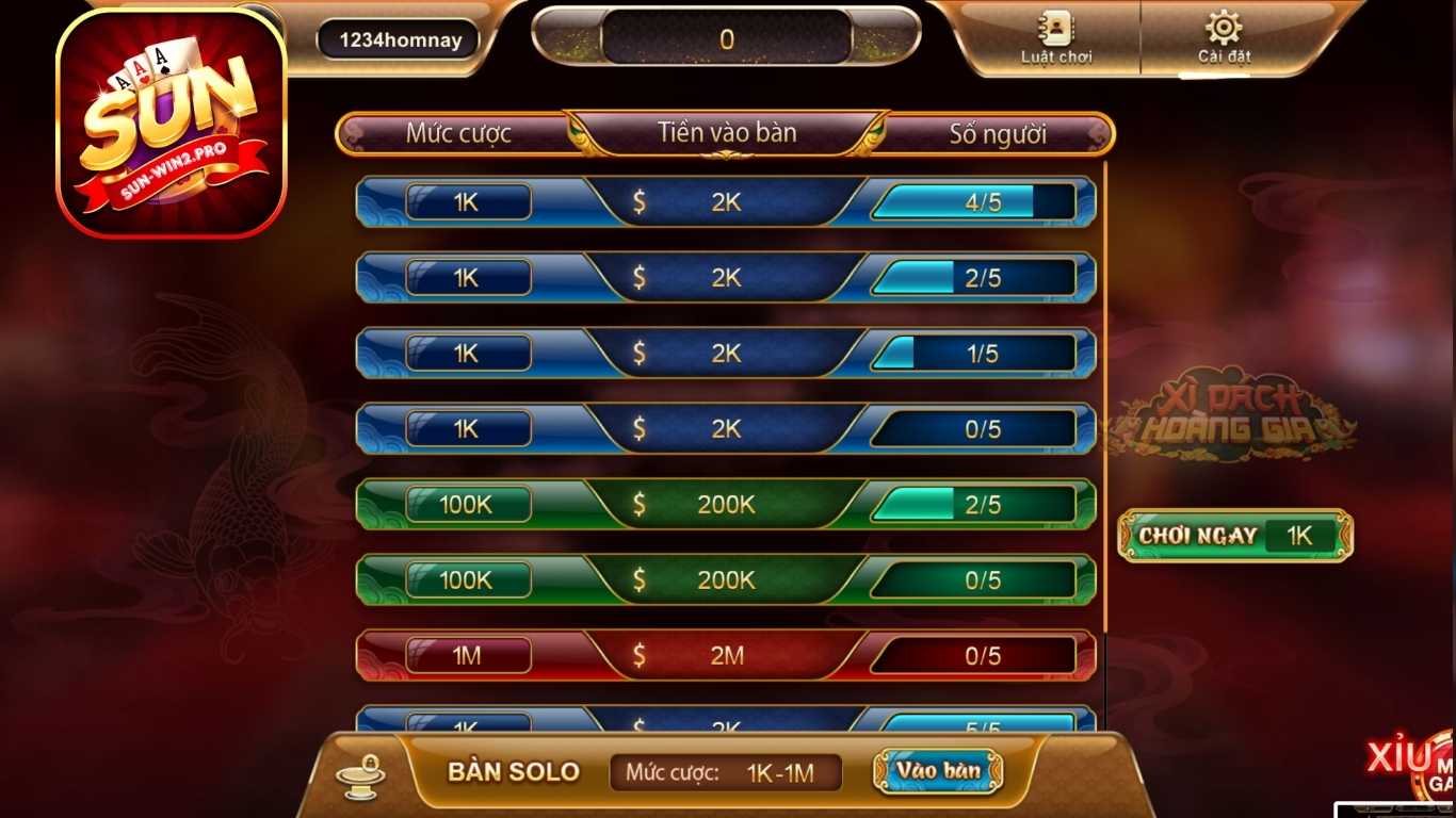 Tỷ lệ thưởng trong game bài Xì dách Hoàng Gia Sunwin. Tỷ lệ thưởng trong game bài Xì dách Hoàng Gia Sunwin.